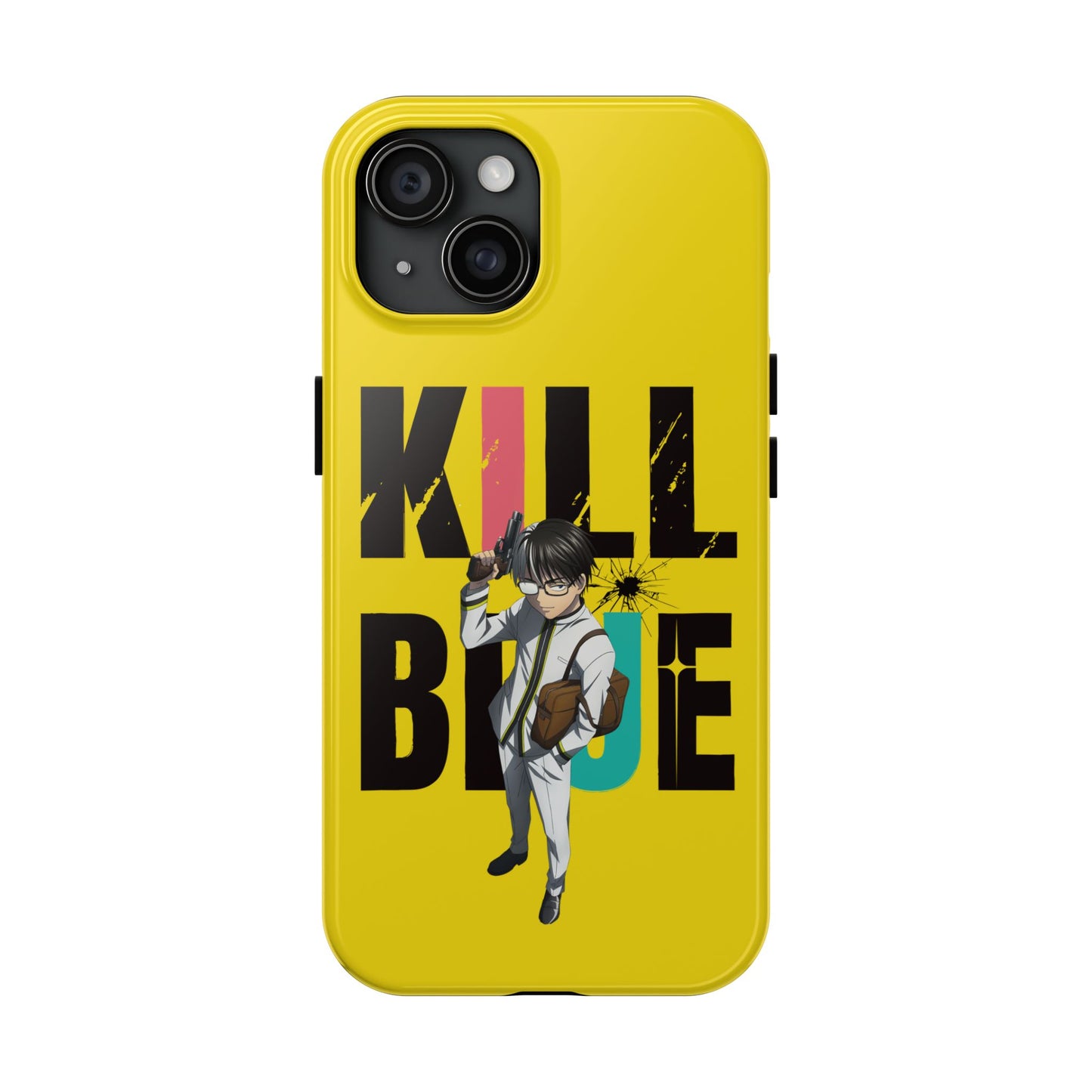 Kill Blue Manga Phone Case iPhone 15